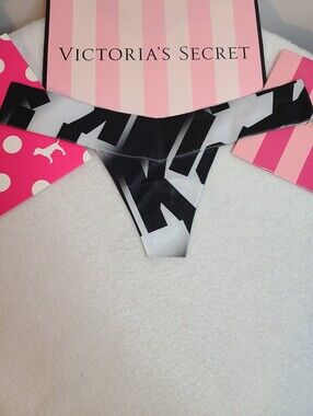 Rare Retired VS PINK Smooth Nylon Yoga Thong Panty Size M Colorblock